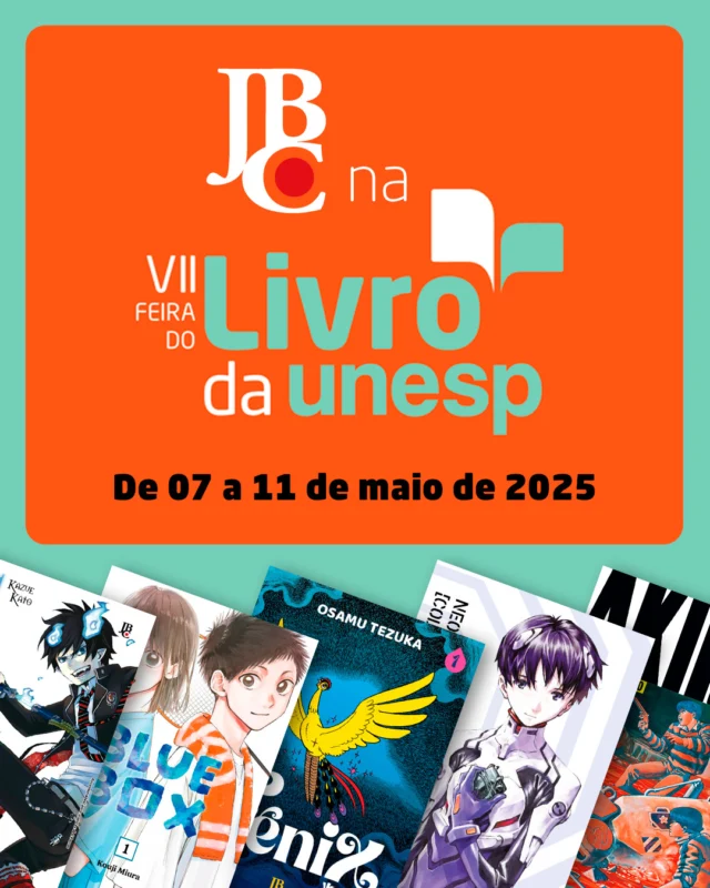 COMEÇOU A VII Feira do Livro da Unesp! 📚✨De 7 a 11 de maio, em São Paulo, você encontra mais de 200 títulos do nosso catálogo com descontos a partir de 50%!Vai ter Fullmetal Alchemist, Hunter x Hunter, Akira, além de clássicos de Osamu Tezuka e mangás de Inio Asano, Junji Ito e Taiyo Matsumoto — todos em edições com o cuidado gráfico que você já conhece 💥📍 A feira acontece na Rua Dr. Bento Teobaldo Ferraz, 271, ao lado da Estação Palmeiras–Barra Funda do Metrô. 🗺️ Nosso estande fica na Travessa H com a Rua 3, bem perto da entrada principal no sentido da Rua Bento Teobaldo.Entrada gratuita e programação cultural o dia todo! Vem visitar a gente e renovar sua estante com os melhores mangás! 🖤#JBCnaFeira #FeiraDaUnesp #MangáÉNaJBC #DescontoDeMangá #JBCMangás #LeituraÉTudo