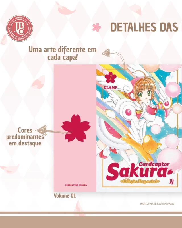 Quem foi no meu lançamento lá na Akibastation já viu em primeira mão todos os detalhes, mas pra quem ainda não garantiu sua nova versão de Carcdcaptor Sakura com as novas sobrecapas, ai vai 4 motivos para não deixar passar essa oportunidade:✨Uma nova arte em cada capa; ✨Detalhes lindinhos com as cores predominantes; ✨Lombadinha combinando com CCS Clear Card Arc; ✨Contra-capa fofinha com o círculo mágico e sakurinhas; ✨As cartas dos personagens nas orelhas da sobrecapa (a reparação histórica veio aí)!Os volumes 1, 2 e 3 já estão disponíveis na AkibaStation (loja e site) e no @cafeccsakura_br 💖#mangasjbc #ccs #cardcaptor #sakura #mangas #clamp #cafesakura