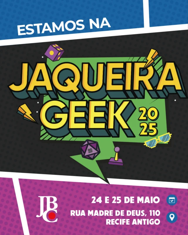 Pessoal de Recife e região não pode perder a Jaqueira Geek 2025! Um evento nerd recheado de novidades e claro que eu não podia ficar de fora dessa!Pra marcar a participação da JBC nessa festa, nosso querido ilustrador e quadrinista Guilherme Match (@yohke), autor de Kophee e Soundtrack, é presença confirmada na #JaqueiraGeek!🖋️ Vai ter sessão de autógrafos, bate-papo, e claro… muito mangá bom na área!📸 E não para por aí: o evento também traz dubladores, RPG, cosplay, campeonato de Pokémon e muito mais!📅 Dias 24 e 25 de maio 📍 Livraria Jaqueira – Recife Antigo 🎟️ Entrada: 1kg de alimento não perecível 🕚 Das 11h às 19h 📍 Rua Madre de Deus, 110 – Recife Antigo#JBC #Kophee #MangáNacional #GuilhermeMatch #LivrariaJaqueira #JaqueiraGeek #QuadrinhosBrasileiros #EventoGeek #CulturaPop #Recife #JBCnoNordeste